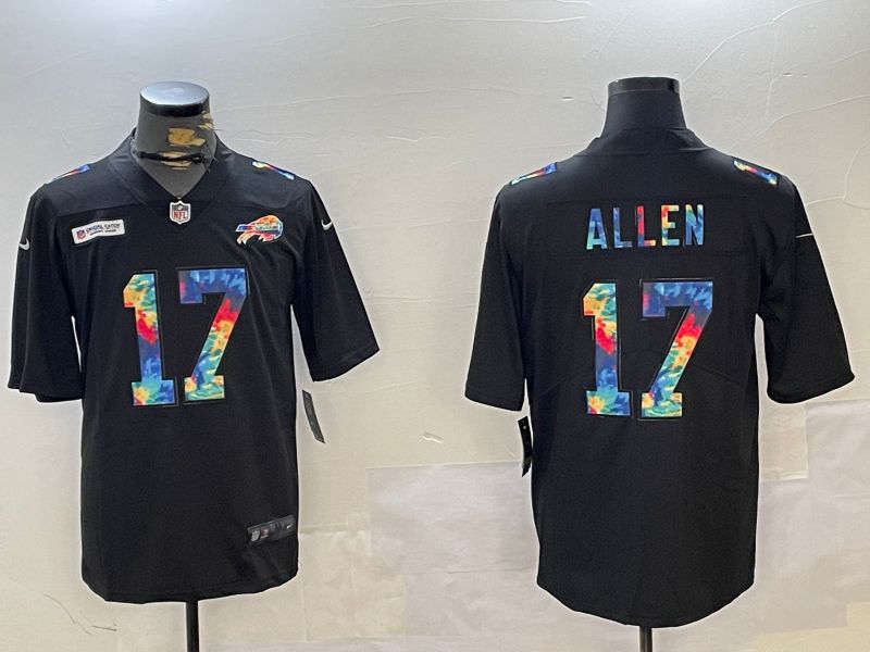 Men Buffalo Bills #17 Allen Black Rainbow 2024 Nike Limited NFL Jersey style 2->baltimore ravens->NFL Jersey